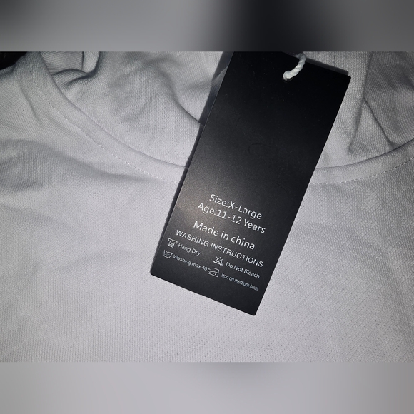 Solid Classic White Hooded Soft Pullover Sweatshirt Children Stretch Cuff & Hem - Picture 10 of 16